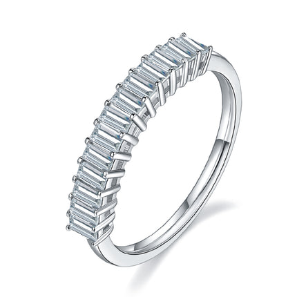 Rectangular Moissanite Row Ring