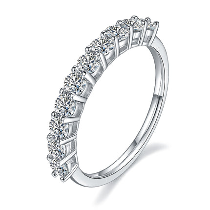 Round Row Moissanite Ring