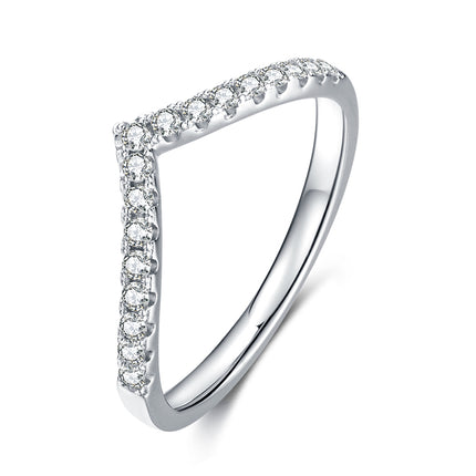 S925 Silver V Row Ring