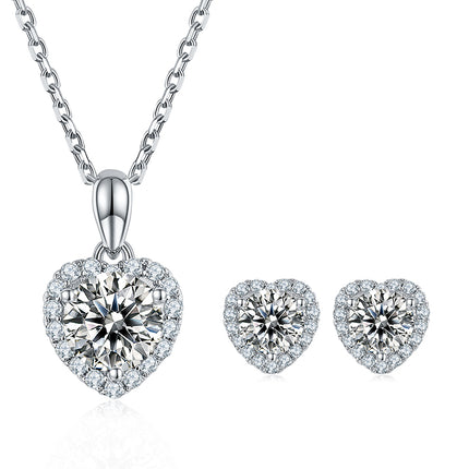 Love Forever Moissanite Pendant Stud Earring Set