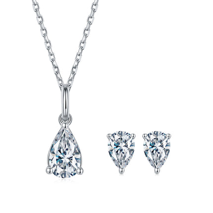 Classic Waterdrop Moissanite Dangle Stud Earring Set