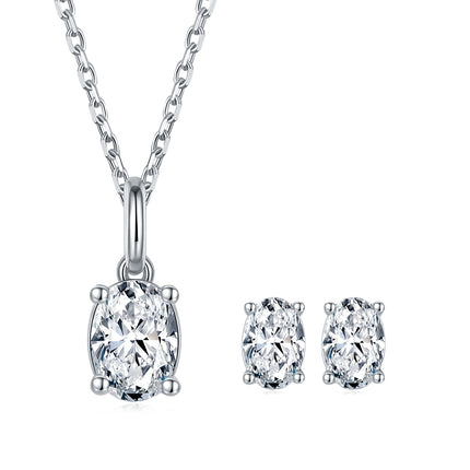 Classic Egg Moissanite Drop Earring Set