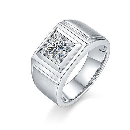 S925 Silver Moissanite Men's Ring