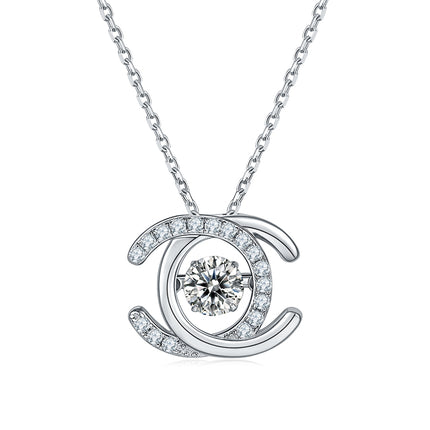 S925+Double C Moissanite Necklace