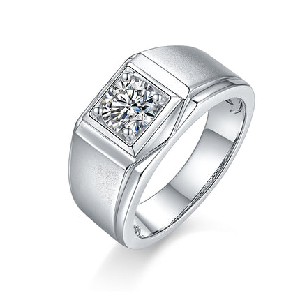 S925 Silver Moissanite Men's Ring