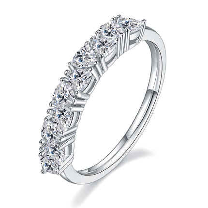 S925 Silver Triangle Bezel Row Ring