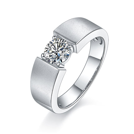 S925 Silver Moissanite Men's Ring