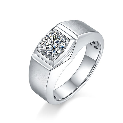 S925 Silver Moissanite Men's Ring