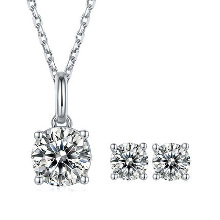 Classic Round Moissanite Drop Earring Set