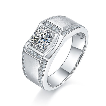 S925 Silver Moissanite Men's Ring