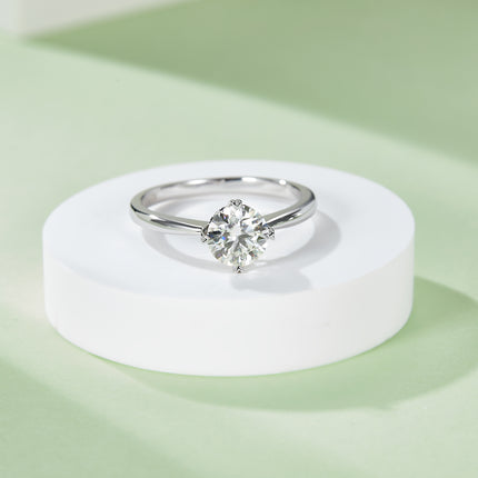 1.0ct moissanite ring S925 silver plated with 18K gold；14K/10K Gold〈M02A〉