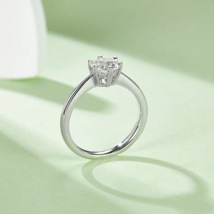 1.0ct moissanite ring S925 silver plated with 18K gold；14K/10K Gold〈M03A〉