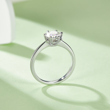 1.0ct moissanite ring S925 silver plated with 18K gold；14K/10K Gold〈M01A〉