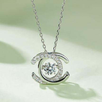 S925+Double C Moissanite Necklace