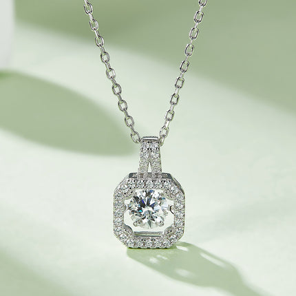 S925+Smart Princess Cut Moissanite Necklace