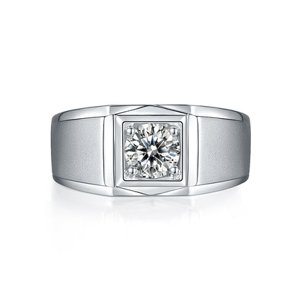 S925 Silver Moissanite Men's Ring