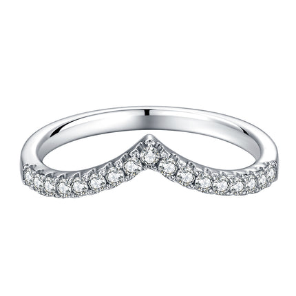 S925 Silver V Row Ring