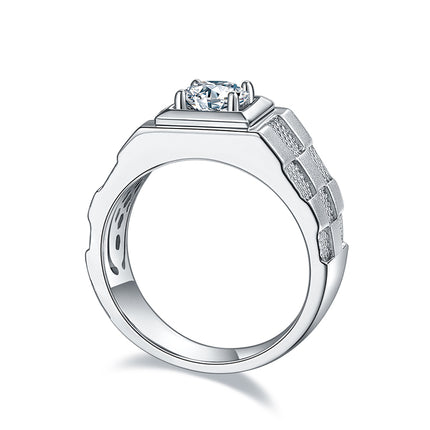 S925 Silver Moissanite Men's Ring