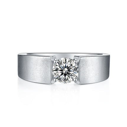 S925 Silver Moissanite Men's Ring