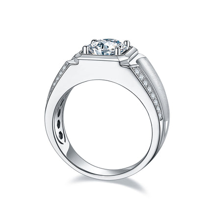 S925 Silver Moissanite Men's Ring