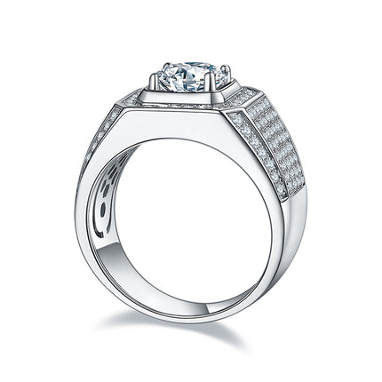 S925 Silver Moissanite Men's Ring