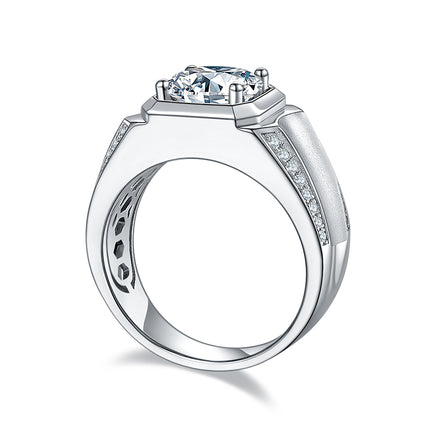 S925 Silver Moissanite Men's Ring