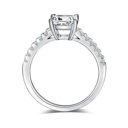 Micropaved Square Moissanite Ring