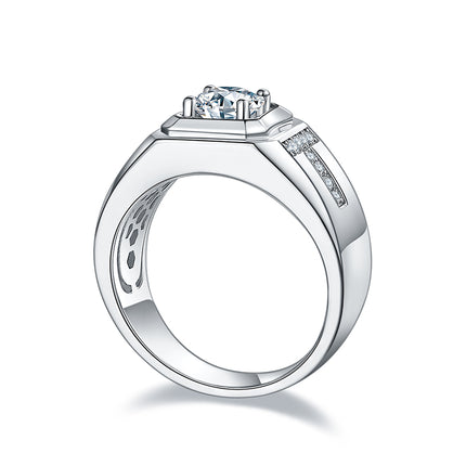 S925 Silver Moissanite Men's Ring