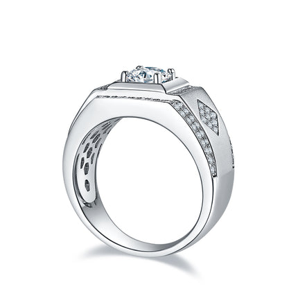 S925 Silver Moissanite Men's Ring