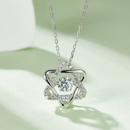 Hexagram Heart Moissanite Necklace