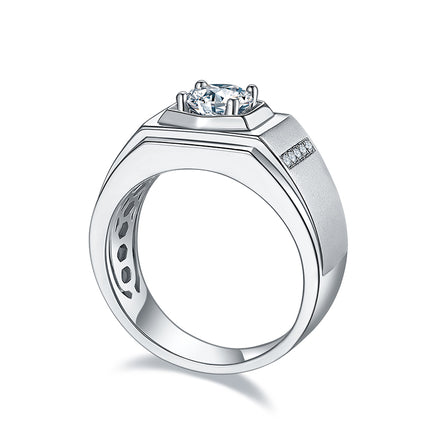 S925 Silver Moissanite Men's Ring