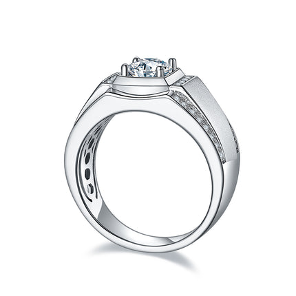 S925 Silver Moissanite Men's Ring