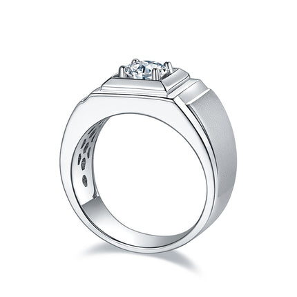 S925 Silver Moissanite Men's Ring