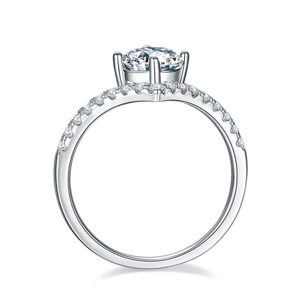 S925 Silver V-Frame Row Ring