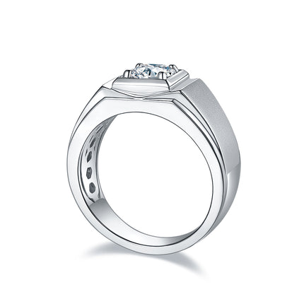 S925 Silver Moissanite Men's Ring