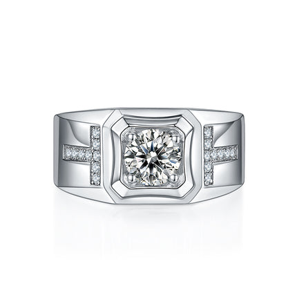 S925 Silver Moissanite Men's Ring