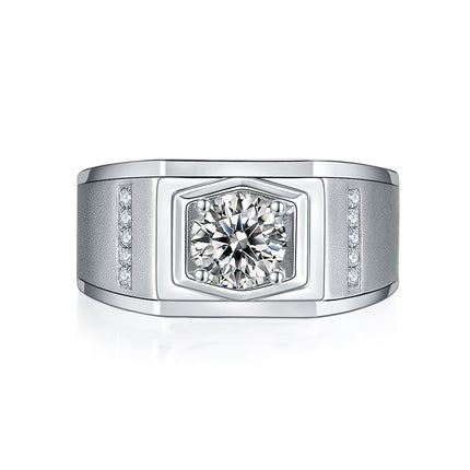 S925 Silver Moissanite Men's Ring