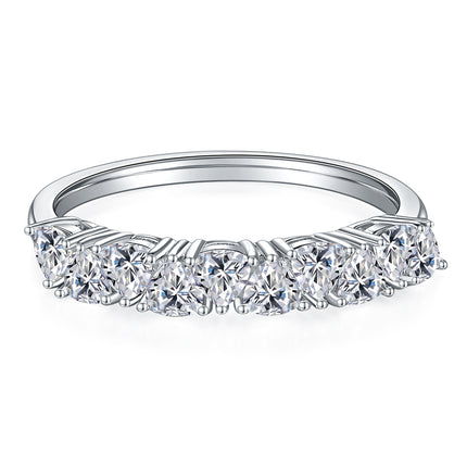 S925 Silver Triangle Bezel Row Ring