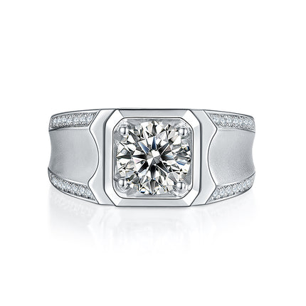 S925 Silver Moissanite Men's Ring