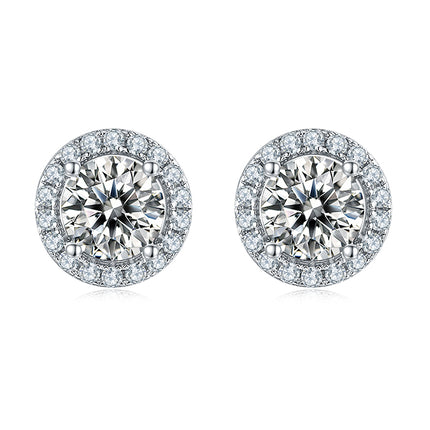 Luxury Round Moissanite Dangle Stud Earring Set