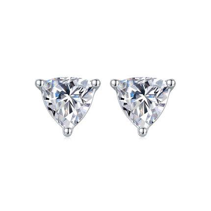 Classic Triangle Moissanite Drop Earring Set