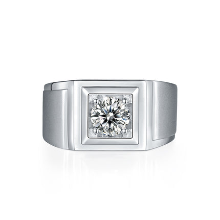 S925 Silver Moissanite Men's Ring