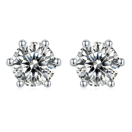 Classic Six-Claw Moissanite Dangle Stud Earring Set