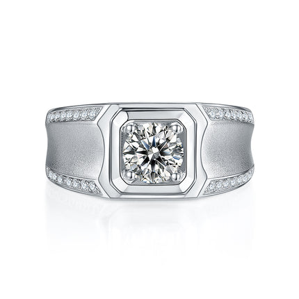 S925 Silver Moissanite Men's Ring