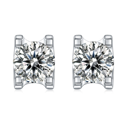 Classic Bull Head Moissanite Dangle Stud Earring Set