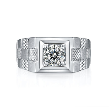 S925 Silver Moissanite Men's Ring