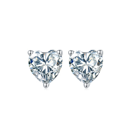 Classic Heart Moissanite Drop Earring Set