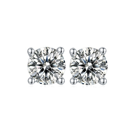 Classic Round Moissanite Drop Earring Set