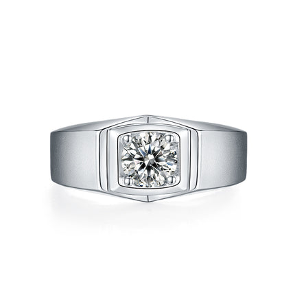 S925 Silver Moissanite Men's Ring