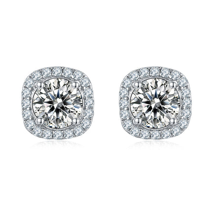 Classic Square Banded Drop Stud Earrings Set